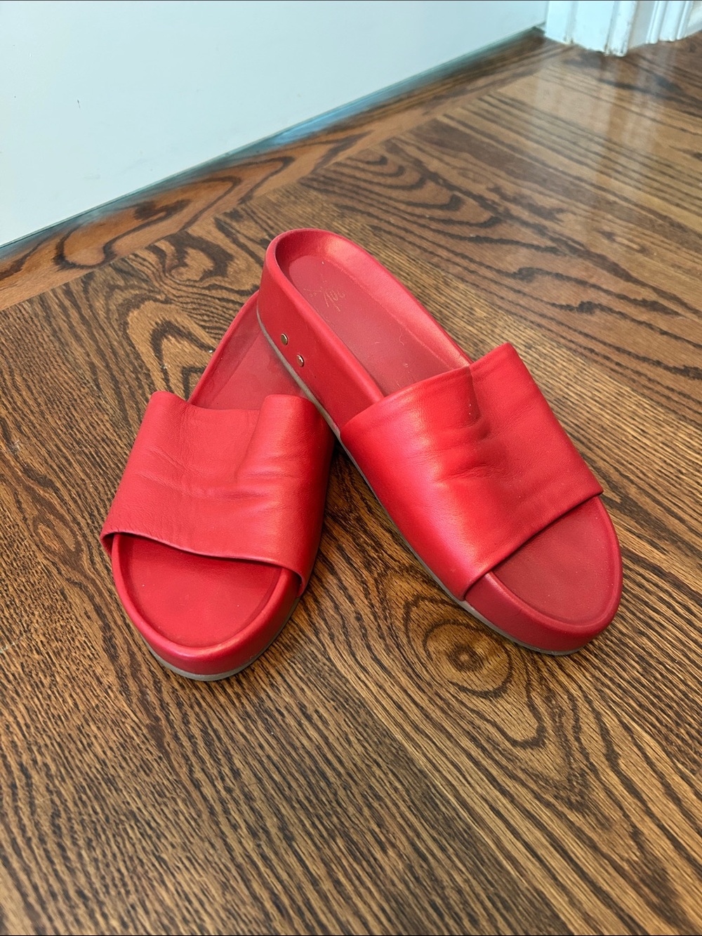 beek Red Slip-On Slide Sandals for Women